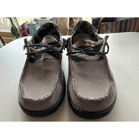 Hey Dude Wendy Tri Brown Southwestern Geometric Slip On Loafers Mens Size 10 - Picture 2 of 6